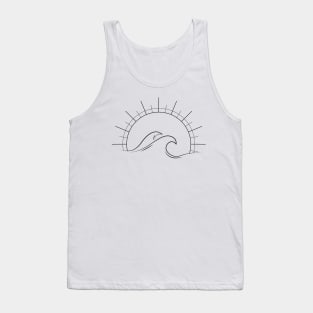 Minimalist wave and sun Tank Top